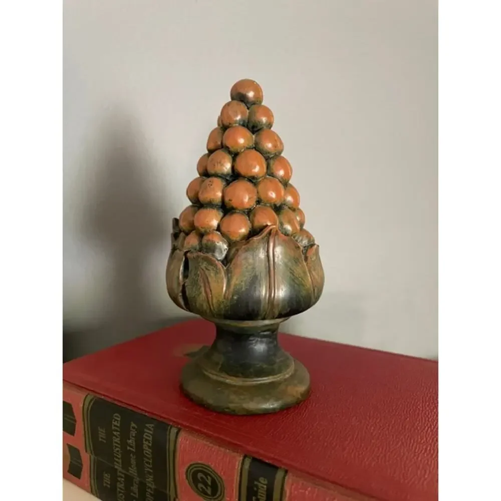 Pomegranate Finial Resin Sculpture Tuscan Florentine Shelf Decor Old World Style